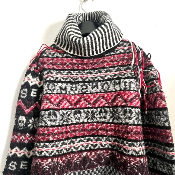 Monse red fairisle wool sweater